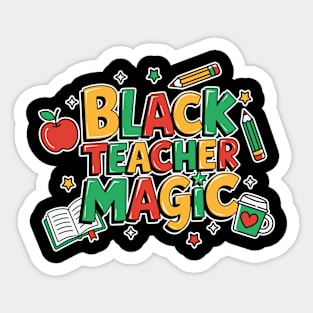 Black Teacher Magic Sticker